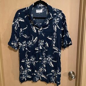 Old Navy Men's Navy Floral Button Down Shirt